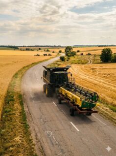 Практична техніка для транспортування жатки у фермерському господарстві Практична техніка для транспортування жатки у фермерському господарстві